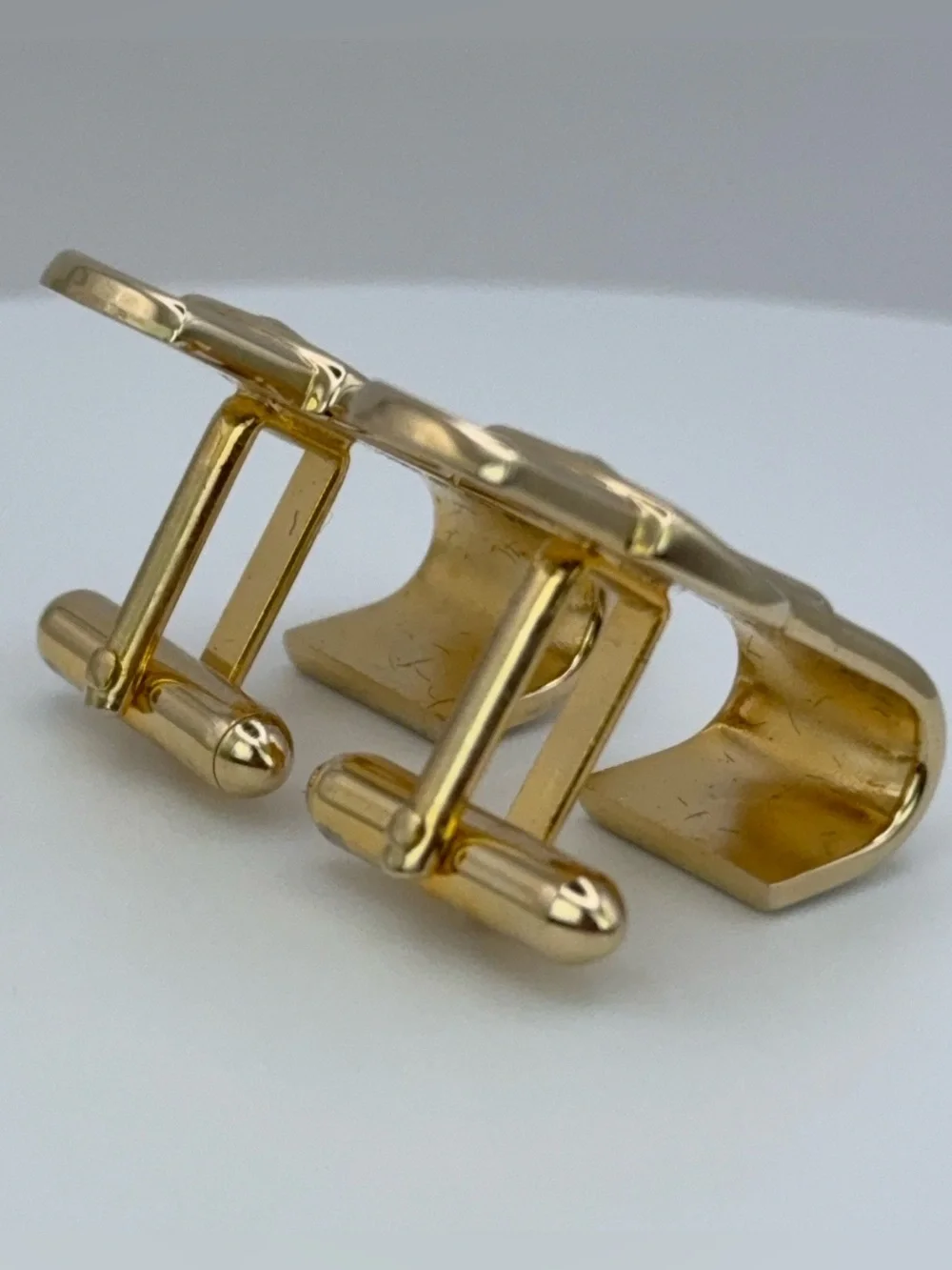 SWANK Brushed/Textured Gold Tone Belt Buckle Cufflinks
